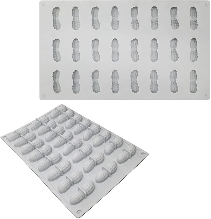 mostsom Silicone Molds for Chocolate Covered Peanut, 24 Cavity Candy Making Mold for Chocolate Covered Raisins, Peanuts, Espresso Coffee Beans, Cashews, Nuts (Peanut G)
