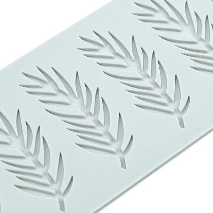 Fondant Silicone Moulds Tropical Leaves Silicone Imprint Mat Gum Paste Press Mold for Cake Chocolate Cupcake Decorating Cake Toppers Candy Cookies Resin Sugarcraft (E_8.20x3.40x0.12inch)
