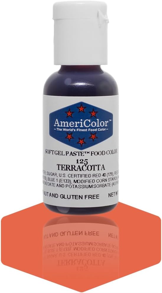 AmeriColor, Terracotta, 0.75 Ounce Bottle, Soft Gel Paste Food Color