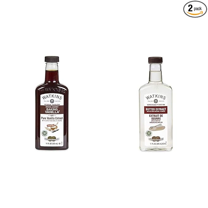 Watkins All Natural Baking Vanilla (11 oz) and Butter Extract (11 oz) Bundle