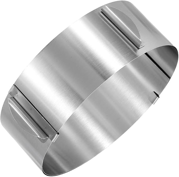 HARFINGTON 6" to 12" Cake Ring 7cm High Adjustable Round Cake Ring Stainless Steel Mousse Baking Moulds Bakeware Supplies for Baking Cooking Making Tool