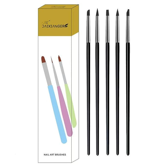5Pcs Silicone Sculpting Tools, Black Clay Sculpting Tools, Multi-Shape Silicone Brushes, Pottery Modeling Tools for Polymer Clay, Ceramics, Nail Art, Fondant & Craft DIY