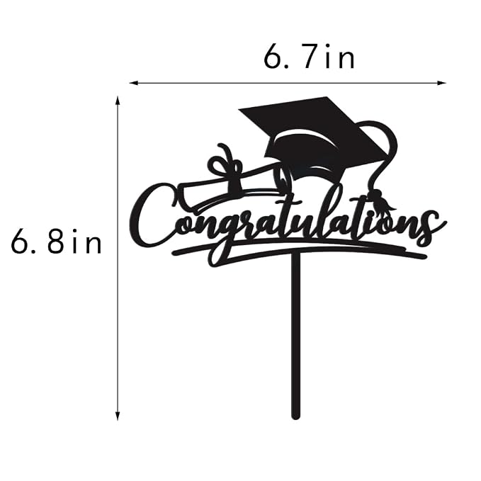 Congratulations 2026 Graduation Cake Topper,Congrats Grad Cake Decor - 2026 High School/College/Senior Graduation Party Decorations Supplies (black Acrylic)