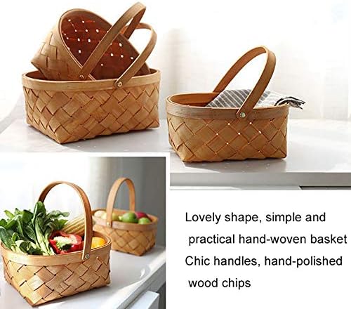 Handmade Rattan Storage Container Storage Basket Wooden Storage Basket with Handle Storage Container