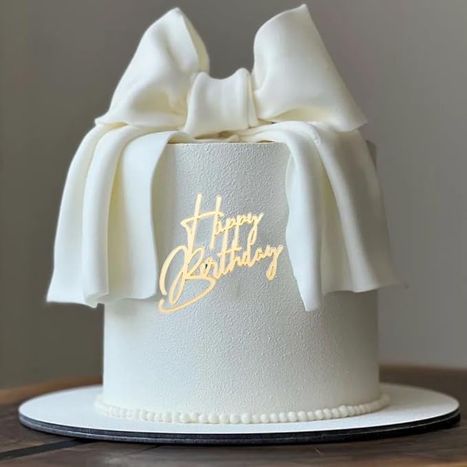 8 Styles 3.5 inch Acrylic Gold Happy Birthday Cake Topper Cake Decoration Party Supplies