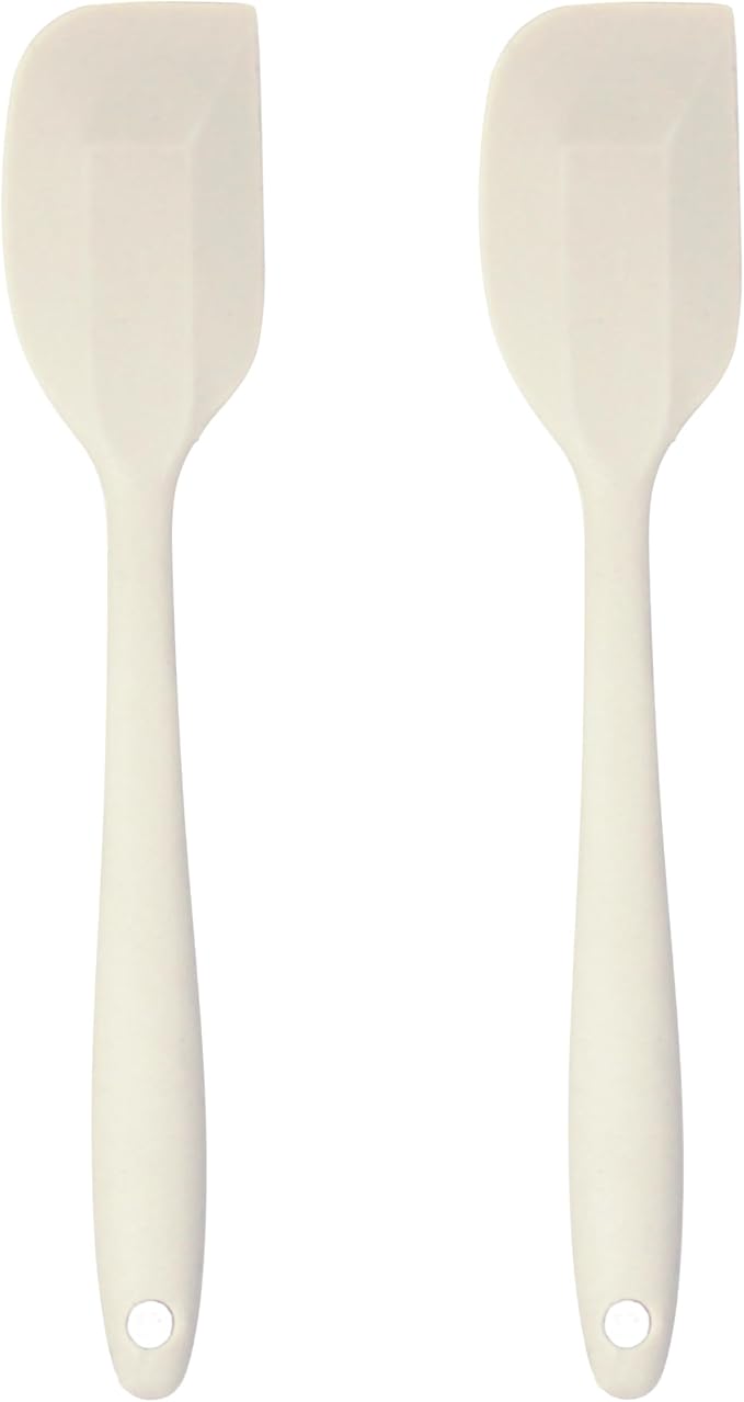 Silicone Spatula Set – 2-Piece Set of Rubber Spatulas for Non-Stick Cookware – Kitchen Tools and Accessories with Comfortable Handles, Heat-Resistant Utensils for Cooking and Baking – Cream