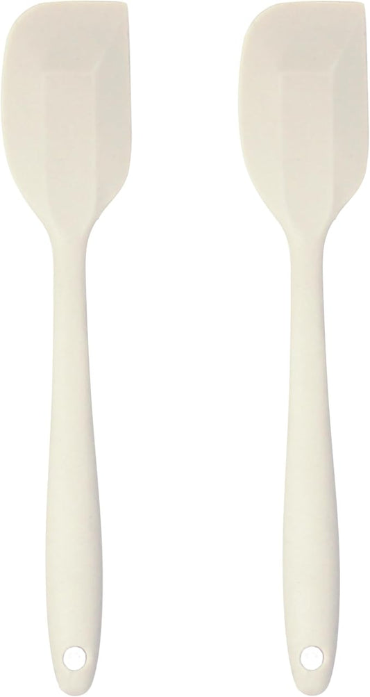 Silicone Spatula Set – 2-Piece Set of Rubber Spatulas for Non-Stick Cookware – Kitchen Tools and Accessories with Comfortable Handles, Heat-Resistant Utensils for Cooking and Baking – Cream