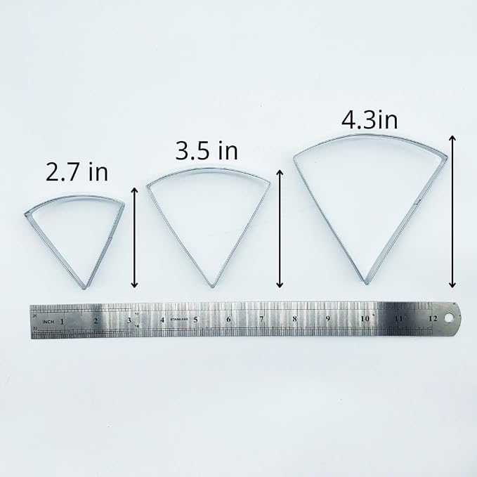 Scone Cutter Set of 3 (2.7, 3.5, 4.3 Inch) – Stainless Steel Fan-Shaped Biscuit Mold and 1/6 Slicer for Perfectly Even Triangle Biscuits and Cookies, Ideal Baking Tool for Scones, Pastries, Desserts