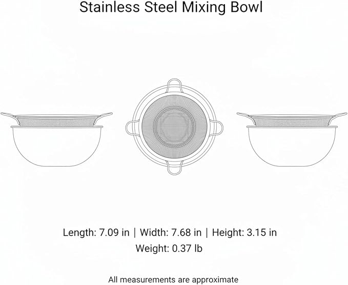 Stainless Steel Mixing Bowl Set with Nested Strainer, 2-in-1 Prep Basin for Washing, Draining, and Mixing