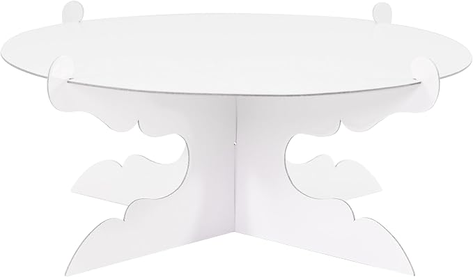12 inch One Tier Cardboard Cake Stand for Party, White Cupcake Stand for Birthday Wedding DIY Dessert Decoration