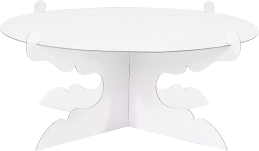 12 inch One Tier Cardboard Cake Stand for Party, White Cupcake Stand for Birthday Wedding DIY Dessert Decoration