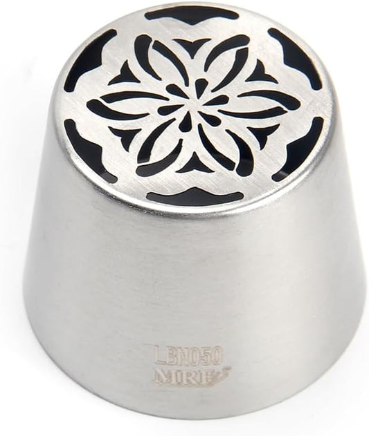 1 Piece Stainless Steel XXL Russian Flower Icing Tips,Pastry Frosting Piping Nozzles,Cake Decorating Marshmallow Bouquet Piping Tips,Flower Frosting Nozzles for Decorating