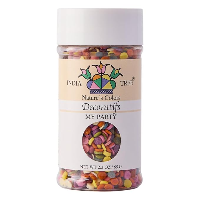 India Tree Nature’s Colors My Party Sprinkles, 2.3 oz Jar
