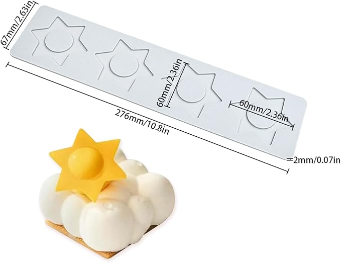 TUKE Star Lace Mat Silicone Mold For Chocolate Epoxy Resin Cake Topper Sugar Craft Baking Cake Lace Decoration Tool DIY Wedding (G_ Star)