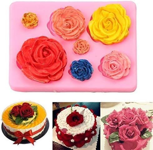 2PCS Rose Flowers silicone molds Cake Chocolate Mold wedding Cake Decorating Tools Fondant Sugarcraft Cake Molds