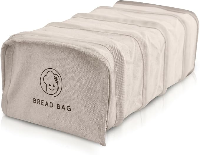 BREAD BAG, Reinforced Egg Protector – Anti-Crush Rigid Grocery Bag for Sourdough, Homemade Bread & Produce – Reusable, Collapsible Linen Shopping Tote (12.5" x 7" x 5")