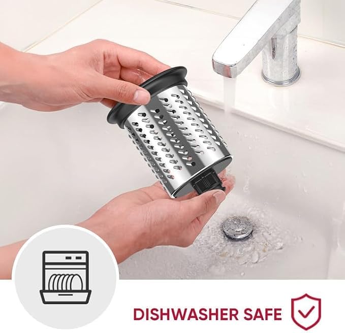 COFUN Stainless Steel Slicer Shredder Attachment for KitchenAid Stand Mixer | 4 Blades, Cheese Grater, Grinding Powder, Vegetable Slicer Shredder, Salad Maker, Dishwasher Safe