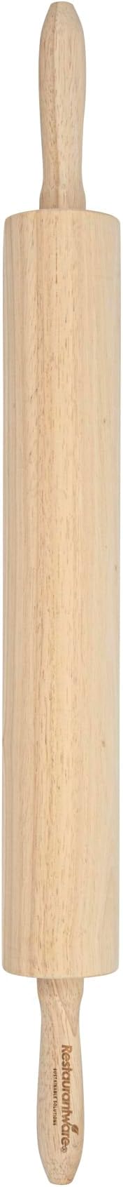 Restaurantware Wood Rolling Pin 10 Count 15 Inches Solid Wood Baking Tool, Ergonomic Dough Roller With Smooth Rotation, Beige Kitchen Pastry Tool for Professional Bakers