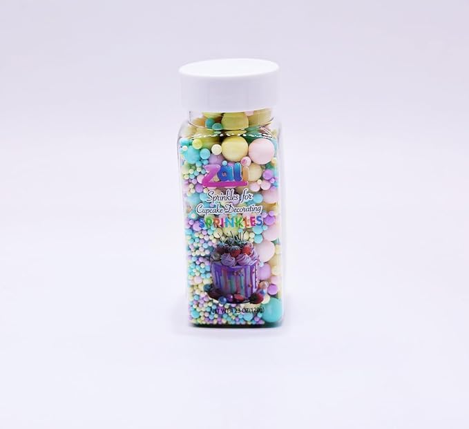 Zali Edible Pearl Sprinkles, Pastel Mix, 26 Colors Mixed Size | Gluten Free, Food Grade, For Cakes, Cupcakes, Cookies, Donuts & Ice Cream, Wedding & Festival Decoration