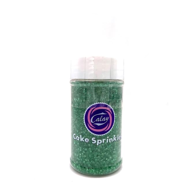 Edible Dark Green Sanding Sugar Sprinkles Cupcake Cake Toppers, Celebrations Candy Pearls Shaker Jar Wedding Party Cake Dessert Food Decoration Supplies 3.2oz