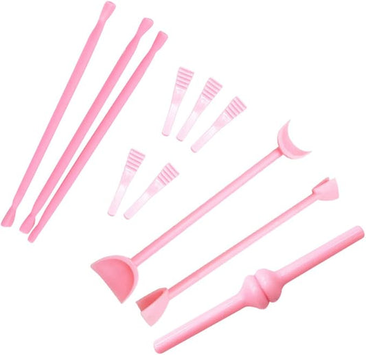 Cake Decor 11 pcs Mould Kit Sculpting Modeling Craft Decorating Plastic Baking Carving Cake Tool Sugar Cutter Cooking Eye Crafting Lace Tools Printing Fondant Dotting Cake Decorating