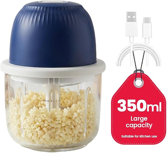 Electric Garlic Chopper, Portable Mini Food Processor, Upgrade Cordless Chopper for Home Cooking, Rechargeable Onion Chopper for Kitchen Users (2)
