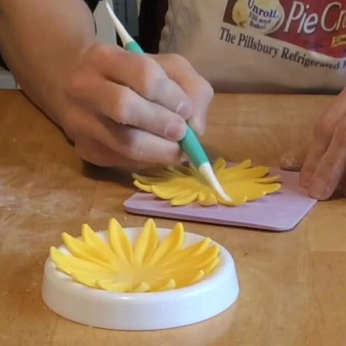 Set of 12 Fondant Forming Cups Button Shaped Drying Holder Sugar Flower Fondant Gumpaste Chocolate Forming Shaping Mold Cake Decorating Tools by EORTA for DIY Craft Cake Art, White