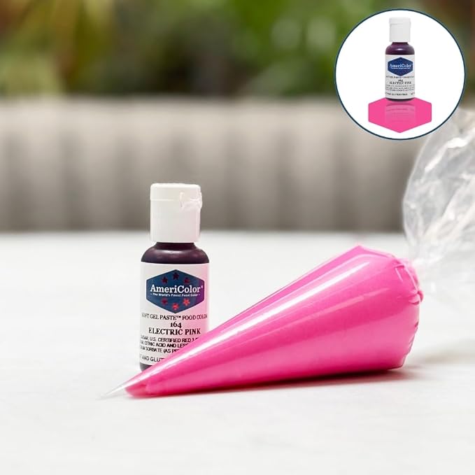 AmeriColor, Electric Pink, .75 Ounce Bottle, Soft Gel Paste Food Color