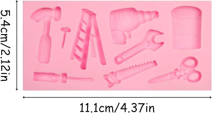 Mini Pliers Construction Tools Cake Decorating Silicone Molds, Hand Hardware Tools Molds for Chocolate Cake Decoration Candy Cupcake Topper Cake Polymer Clay Crafts Epoxy Resin