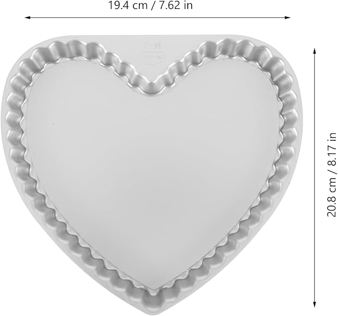 Zerodeko 8.18 Inch Heart Shaped Cake Pan Nonstick Baking Mold with Removable Bottom for Cheesecakes Pies Tarts and Diy Pizza