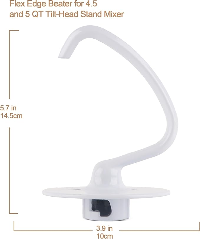 MEET JUICE K45DH Coated C-Shaped Dough Hook for KitchenAid Tilt-Head Stand Mixers, Fits 4.5–5 Quart Bowls, Compatible with K45, K45SS, KSM90, KSM110, KSM150, Not Compatible with Bowl-Lift Models