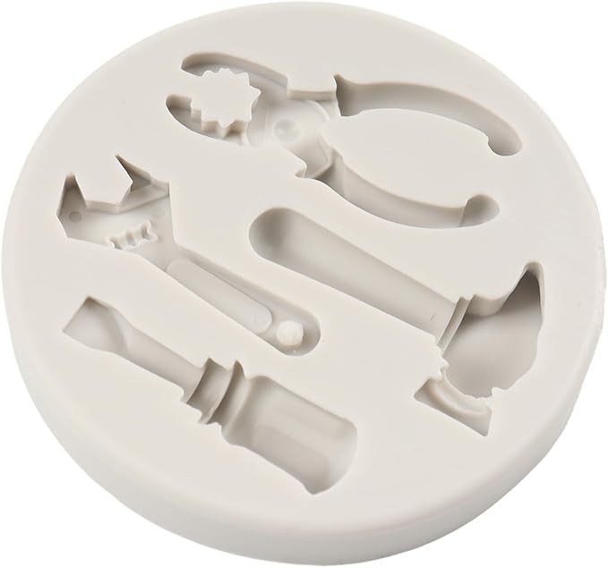 Hand Tools Silicone Mold Construction Tools Chocolate Fondant Molds Wrench Hammer Pliers Molds for Cake Decoration Cupcake Topper Candy Sugar Craft Polymer Clay Gum Paste