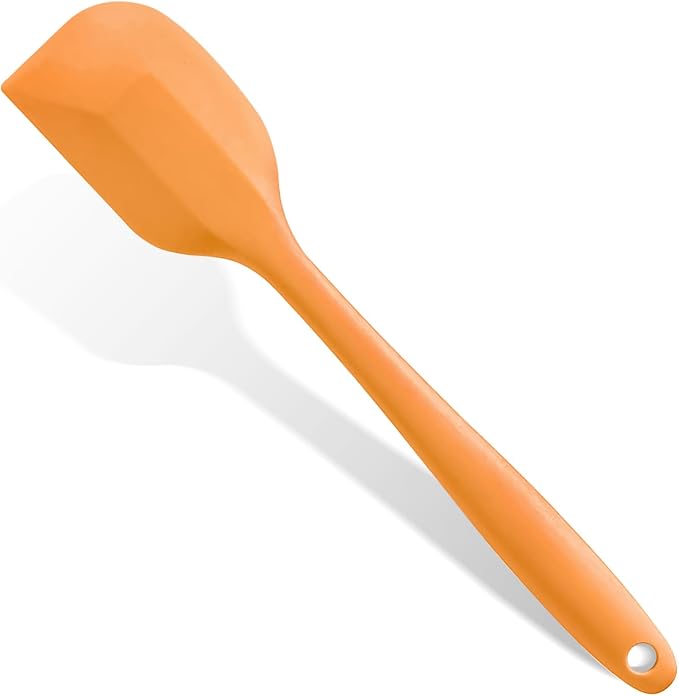 Orange Rubber Spatula for Kitchen Use, DUFEIMOY 10.8In Silicone Spatulas for Cooking Heat Resistant, Flexible Small Kitchen Spatula for Kitchen Nonstick Cookware
