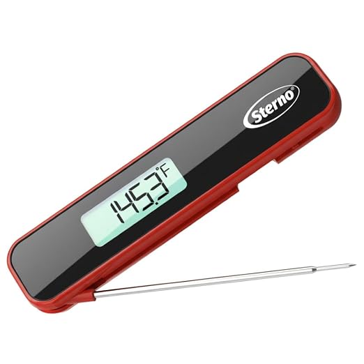 Sterno Digital Meat Thermometer for Cooking - Instant Read Food Thermometer with Motion Activated Auto-Wake, IPX5 Waterproof, Backlit Auto-Rotating Display & Internal Magnet for Grill, BBQ, Air Fryer