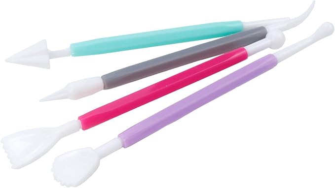 Antrader Cake Decorating Metal Ball Fondant Tool,(8Pcs + 4Pcs) | Double Ended Sculpting Tools Set for Cake Flower Sculpture Pottery