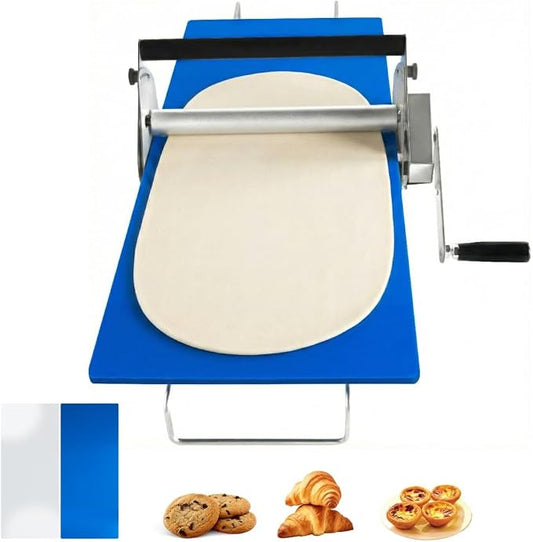 Folding Manual Dough Sheeter 12", Countertop Pastry Roller & Laminadora de Masa Manual for Croissants, Pizza Dough & Puff Pastry – Adjustable Dough Roller Machine for Home & Commercial Use