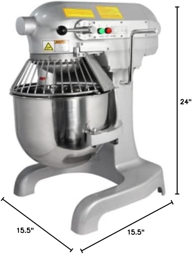 Chronos 30R-001 Commercial 10 Qt. Planetary Stand Mixer with Bowl and Accessories