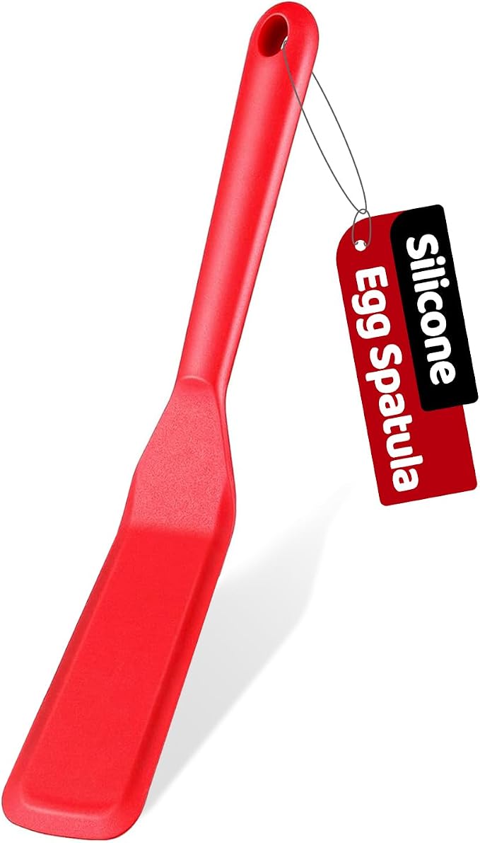 Eggssentials - Pancake Flipper Spatula - Non-Stick - Heat Resistant Egg Spatula for Kitchen Uses, Baking, Cooking, and Mixing - Red
