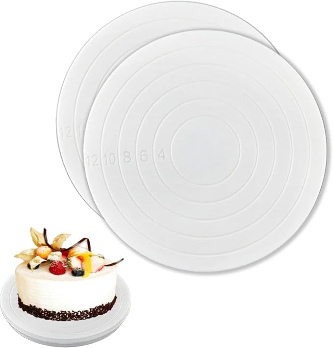 Rotating Cake Turntable, YUANGUNGUN 5.5 Inch Mini 360 Degree Base Stand Display Swivel Non-Slip Baking Tools Cupcake Decorating Supplies (2Pcs, White)