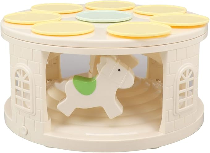 Automatic Rotating Cupcake Stand, with 4 Music LED Carousel Rotary Cake Rack Rotating Dessert Display Table for Birthday Weddings Parties Events