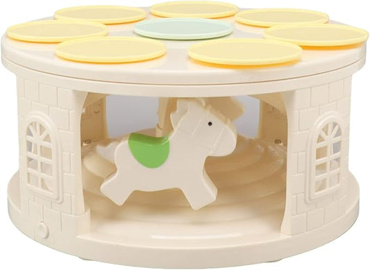 Automatic Rotating Cupcake Stand, with 4 Music LED Carousel Rotary Cake Rack Rotating Dessert Display Table for Birthday Weddings Parties Events