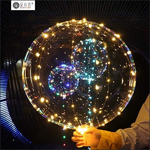 10 PACKS LED Bobo Balloons, Clear Light Up Balloons Helium,String Lights for Party Birthday Wedding Quinceanera Decorations (Warm White)