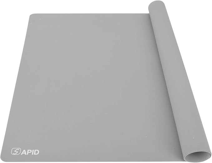 Sapid Extra Large Silicone Sheet for Crafts, Thick Silicone Jewelry Casting Mats, Nonstick Nonslip Silicon Mat for Epoxy Resin, Art Painting, Heat- Resistance Counter Mat (20"×27.9", Gray)