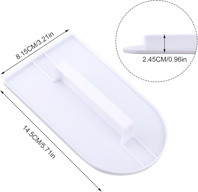 2pcs Fondant Smoother Tool, Professional Cake Scraper Smoother Plastic Icing Smoothing Paddle for Cake Decorating Sculpting Baking & Sugar Craft (White)