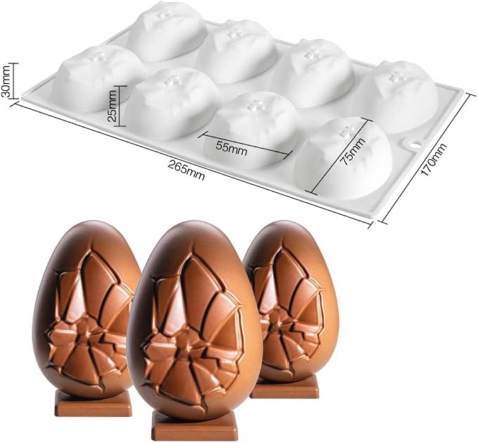 Mostsom Silicone Mold - Easter Egg Shaped Cake & Chocolate Mold, Non-stick Muffin & Cupcake Moulds for Easter Party
