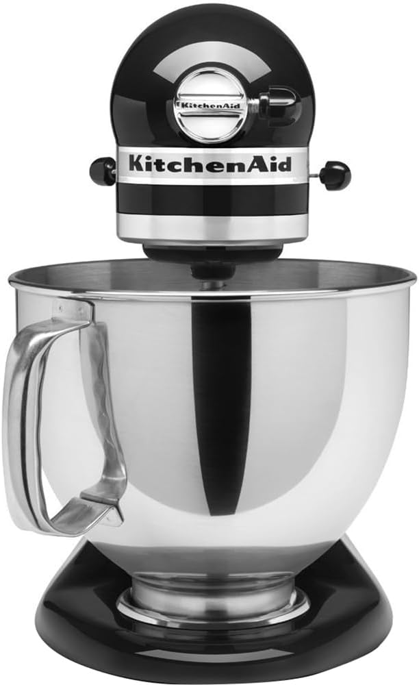 KitchenAid Artisan Series 5 Quart Tilt Head Stand Mixer with Pouring Shield KSM150PS, Onyx Black Bundle with Deco Essentials Exclusive CPS 1 Year Extended Protection Pack
