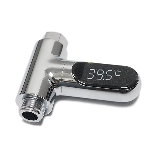 Shower Thermometer Led Digital Display Baby Bath Water Fahrenheit Celsius Thermometer 360°Rotating Screen for Home Bathroom Kitchen (Silver)