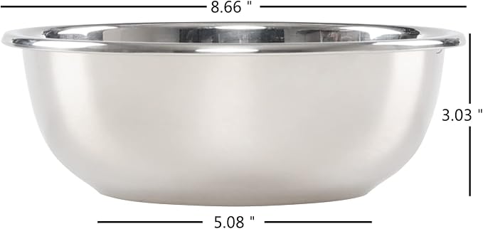 4-pack Mixing Bowls, 8.6 Inches Stainless Steel Prep Serving Bowls