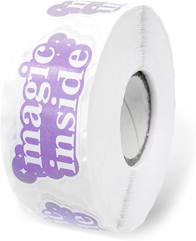 Muminglong 1.5 Inch Magic Inside Thank You Sticker for Small Business, Handmade Packaging, 500 PCS
