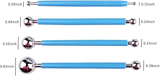 4pcs Fondant Cake Pan Flower Decorating Clay Flower Sugar Craft Ball Model DIY Tool